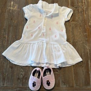 Ralph Lauren 0-3 months old baby dress with shoes